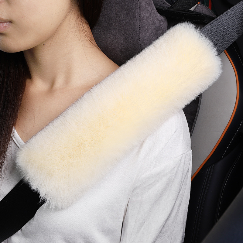 Winter Plush Interior | Qìchē Seat belt shoulder pad - gold