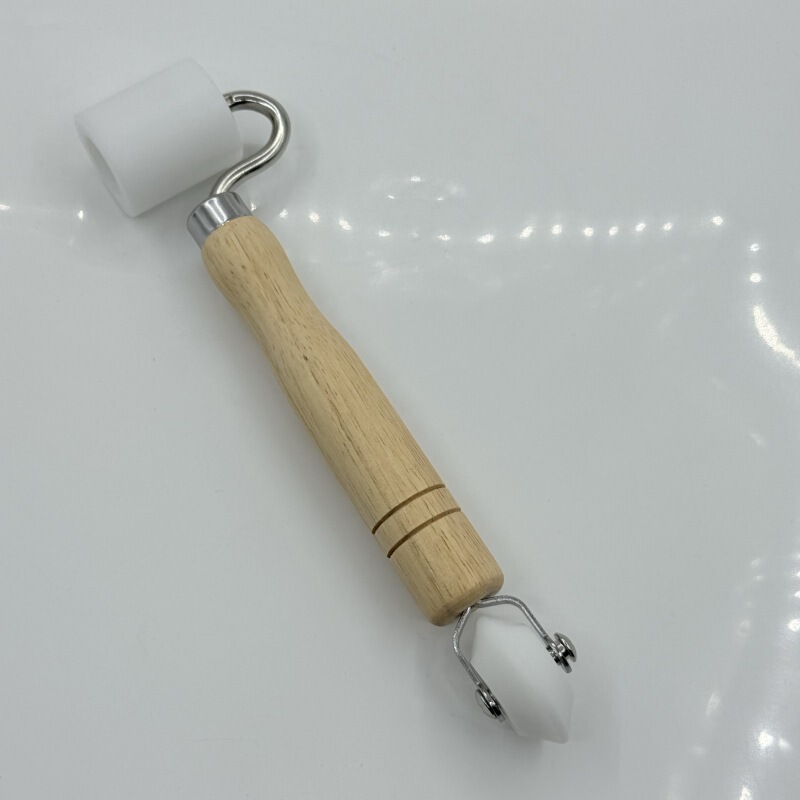 Beech handle double-head pressing wheel joint solid roller double-head galvanized bracket combination pressing wheel wallpaper special for construction