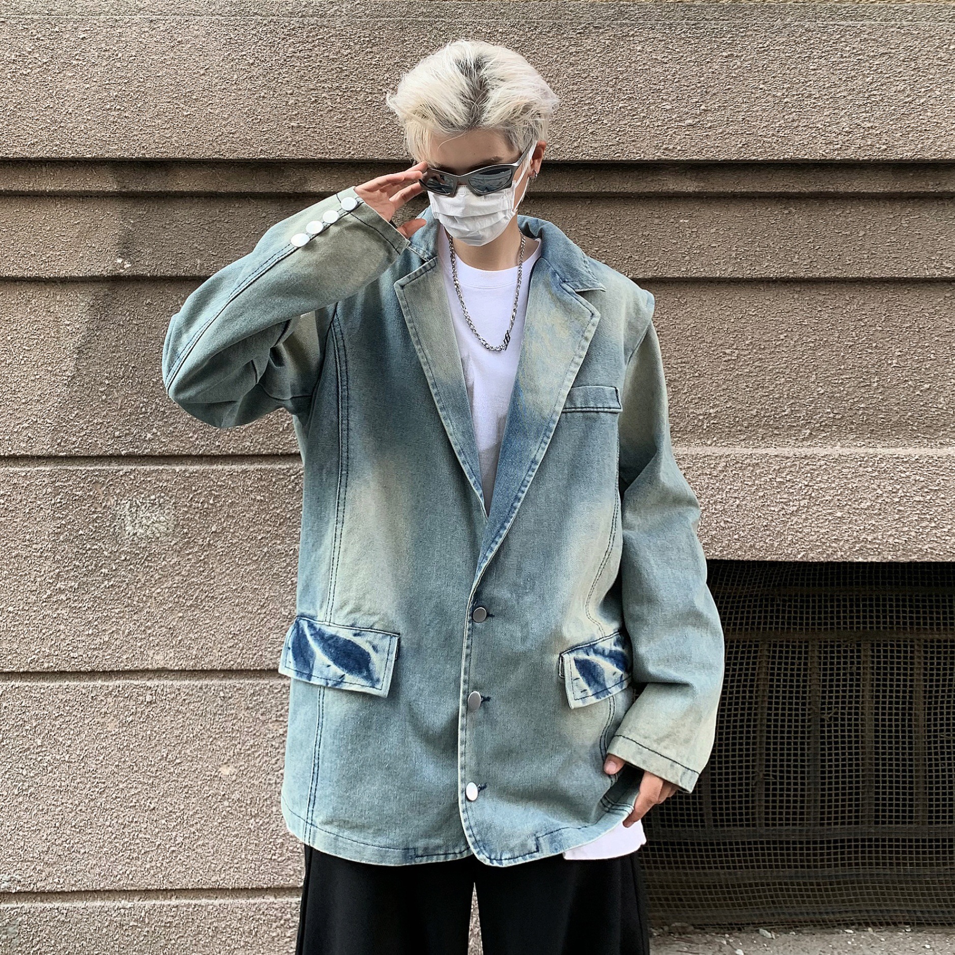 Top da cowboy dal design retrò e unico, colletto ampio, stile giacca, marchio di tendenza di nicchia_voghion.com