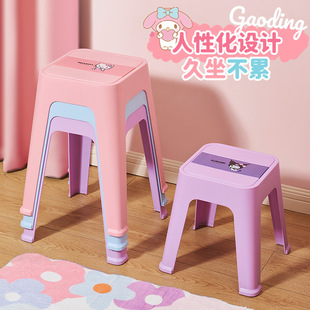Plastic Stool Household Thickened Adult Dining Table Chair Square Stool Spare Stool Plastic Extra Thick Stool Wholesale High Stool