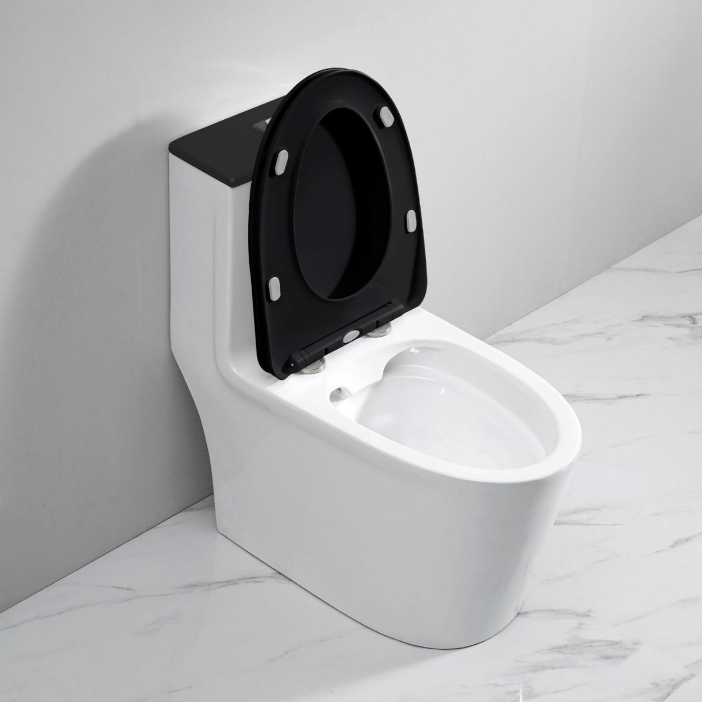 Blanco y negro pequeño apartamento sifón inodoro desodorante ahorro de agua pequeño inodoro del hogar inodoro