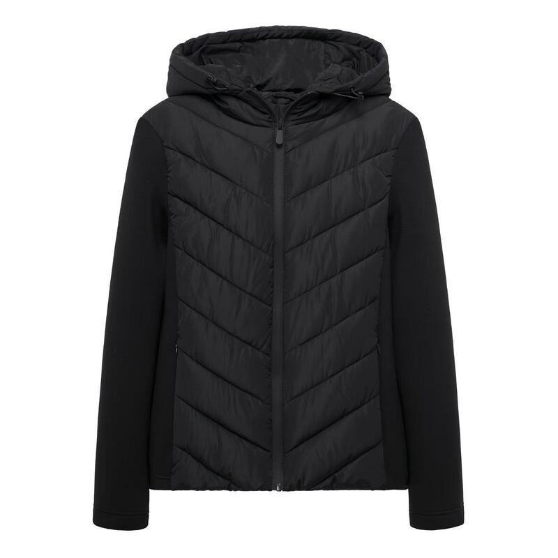 TAOP & ZA Autumn and Winter New Women's Zipper Decoration Stitching Long Sleeve Hooded Cotton-padded Jacket Coat 8073227