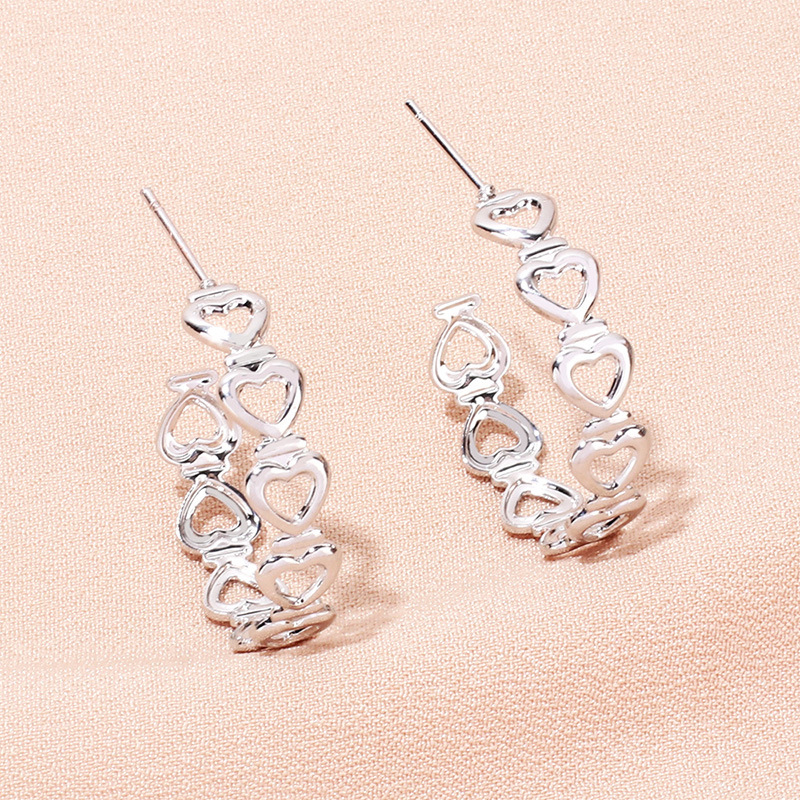 Earrings Classification Fashion Heart Shape Metal Plating Earrings