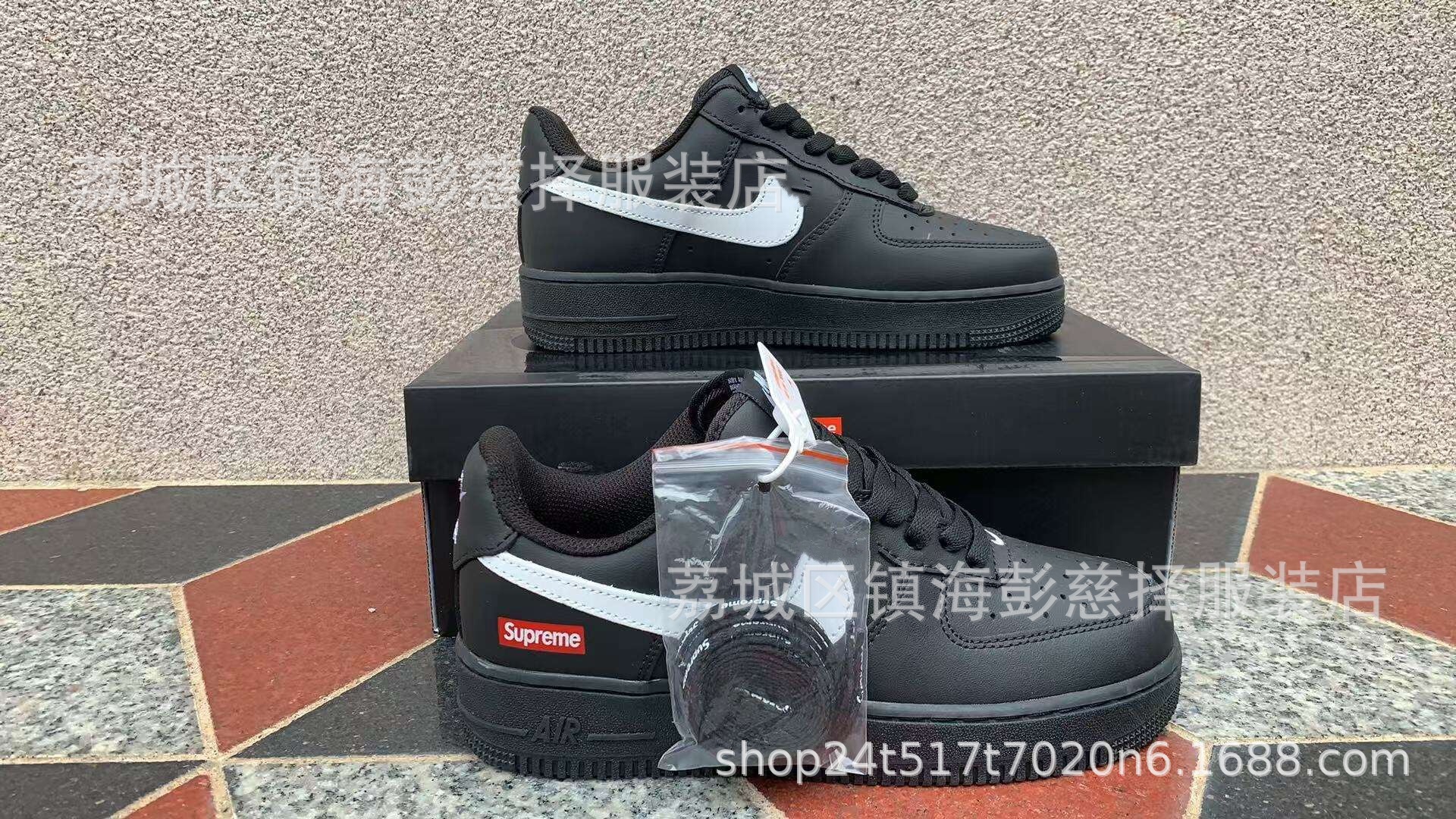 Precio de fábrica Putian puro nivel de cabeza original AF1 Halloween trigo negro y blanco panda baja fuerza aérea No. 1 comercio exterior transfronterizo