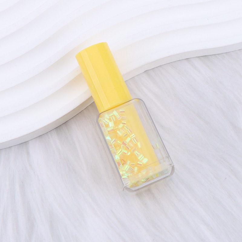Pluma resaltador de botella de esmalte de uñas de forma linda, frasco corto de botella de una sola cabeza, lápiz labial, frasco de botella de lápiz labial de cuatro esquinas, bolígrafo de arena movediza