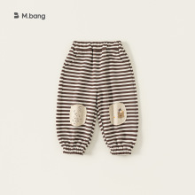 宥宝童装秋季宝宝束脚裤条纹男童长裤韩版女宝休闲裤针织儿童裤子