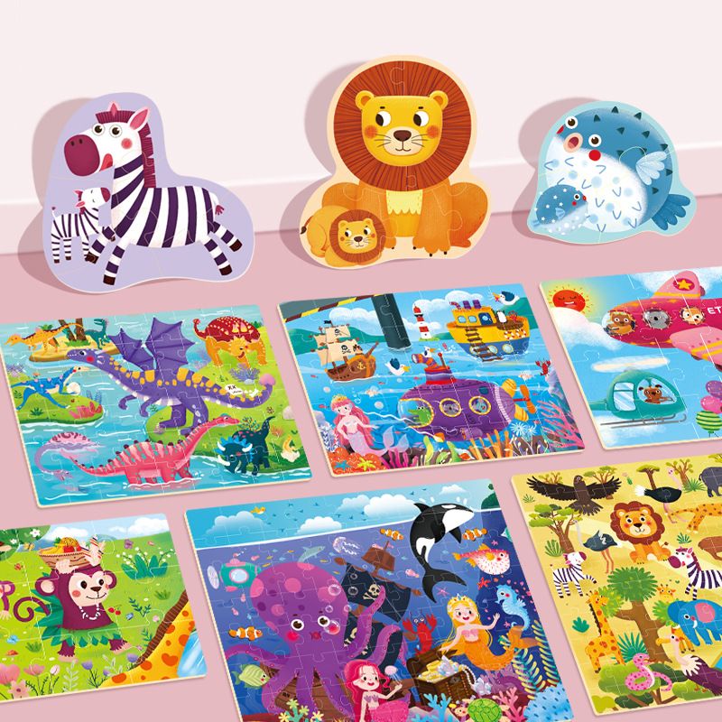 Nuevos niños transfronterizos avanzados de madera plano puzzle de gran tamaño pensamiento lógico educación temprana puzzle infantil intelectual