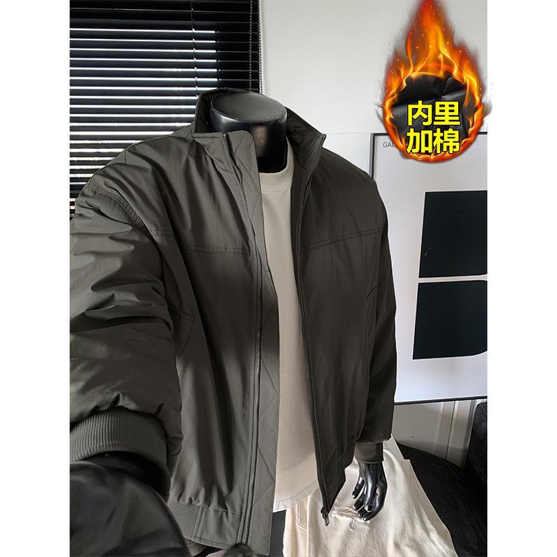 10W Cotton-Padded Trendy Motorcycle Jacket in Large Size, Cotton Coat J5296J with Added Cotton - Special 535