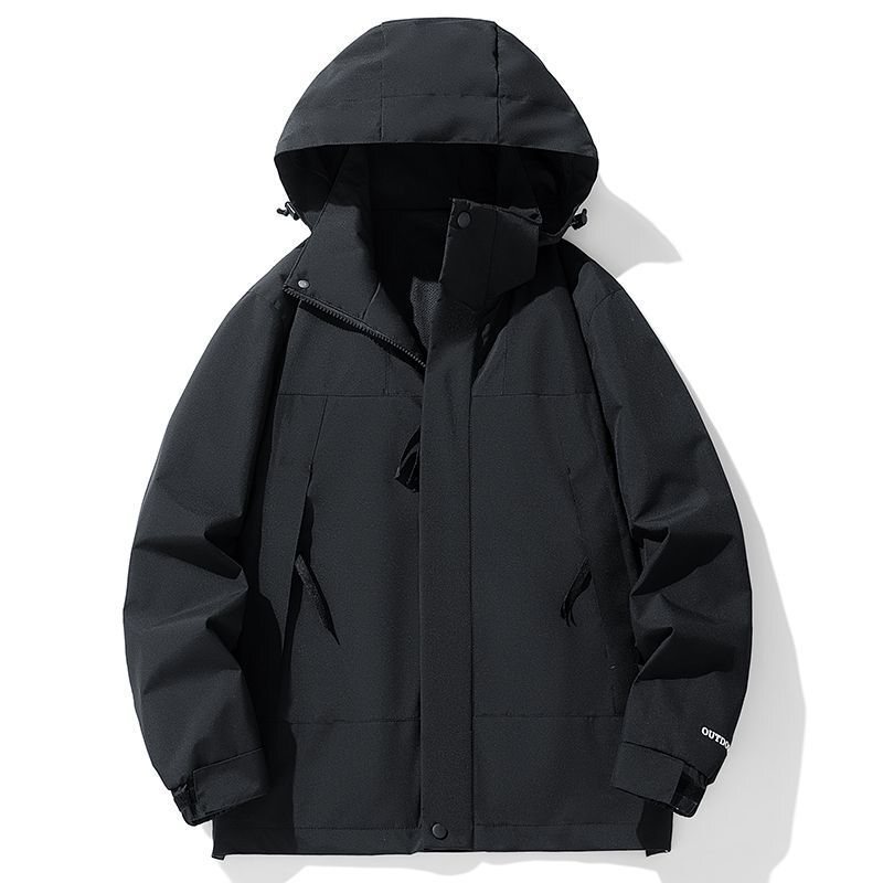 New windproof and waterproof jacket with detachable hood, suitable for outdoor activities in spring and autumn, and for casual hiking