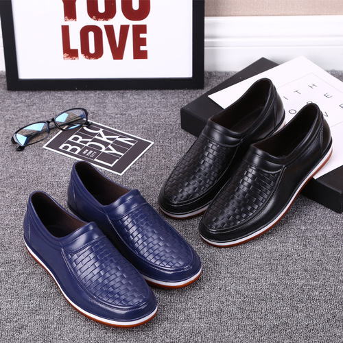 Men's Cross-border Waterproof Rain Boots Low-top Water Shoes Short Rain Boots Kitchen Work Waterproof Slip-Resistant Construction Wear-resistant Rubber Shoes Wholesale