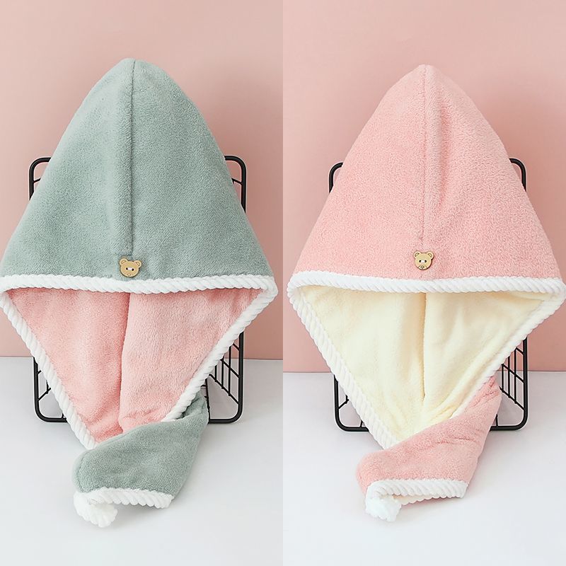 Sombrero de cabello seco para mujeres, sombrero de doble espesor sin soplado, toalla de cabello, toalla de secado rápido, sombrero de baño