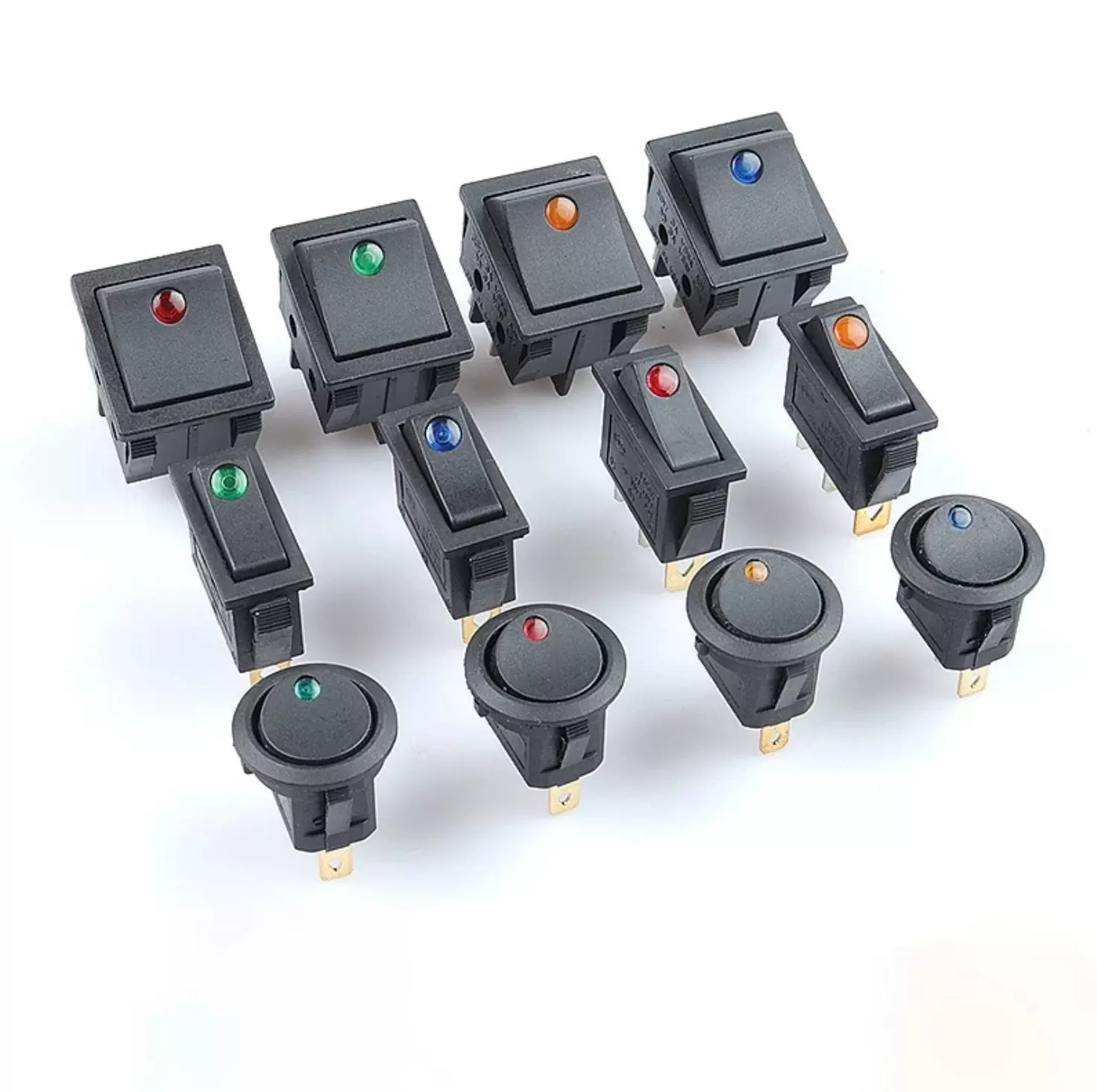 船型开关带猫眼12V船型开关KCD4/3/1带猫眼船型开关