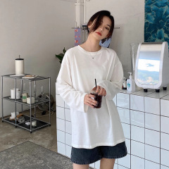 长袖T恤女2025秋季新款白色学生内搭打底衫韩版上衣服女一件代发