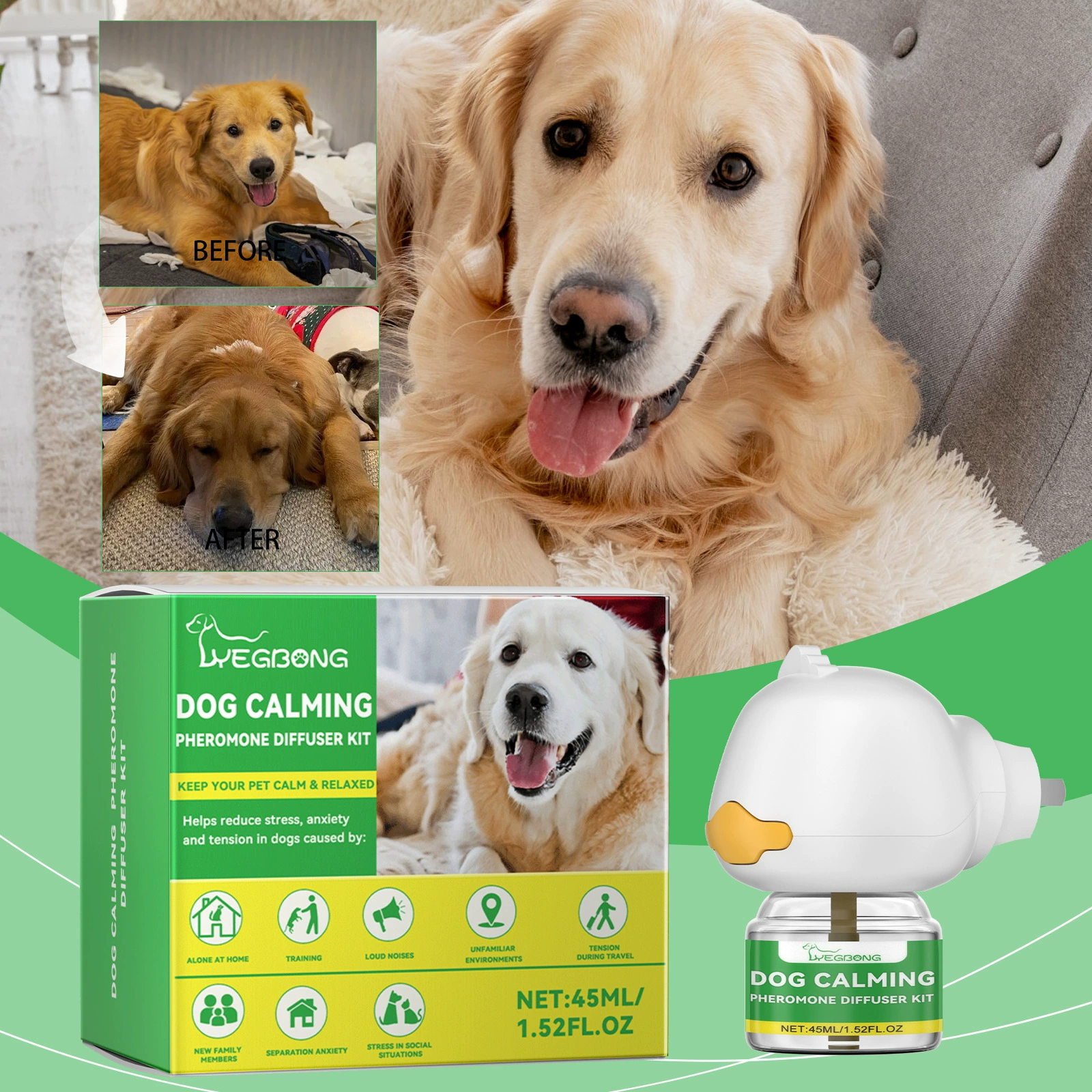 YEGBONG Собаки Эмоциональный диффузор набор для облегчения беспокойства домашних животных