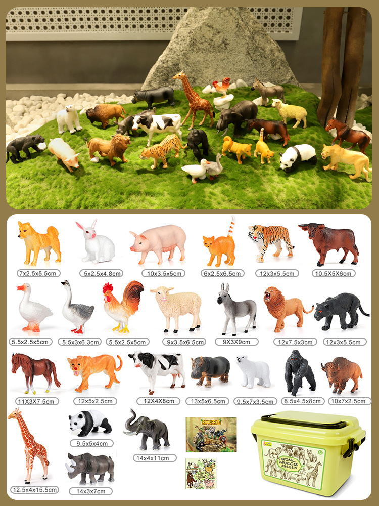 Los niños de simulación modelo animal traje de juguete elefante gorila tigre león hipopótamo Panda granja pequeño animal