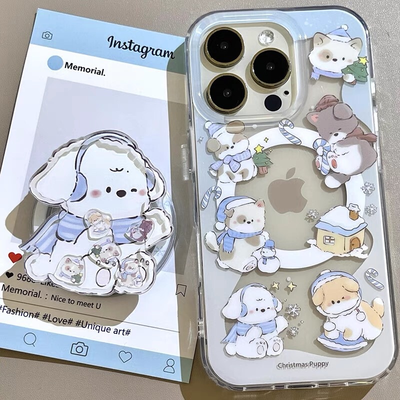 Headset Dog Rocking Bracket for Apple 15promax Mobile Phone Case iphone16/14 Soft 131211