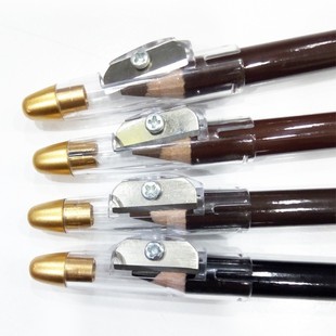 Good Makeup Wooden Pen with Knife, Easy to Color, Water-Resistant Eyebrow Pencil with Knife, Not Easy to Smudge, with Pencil Sharpener, Brown for Beginners