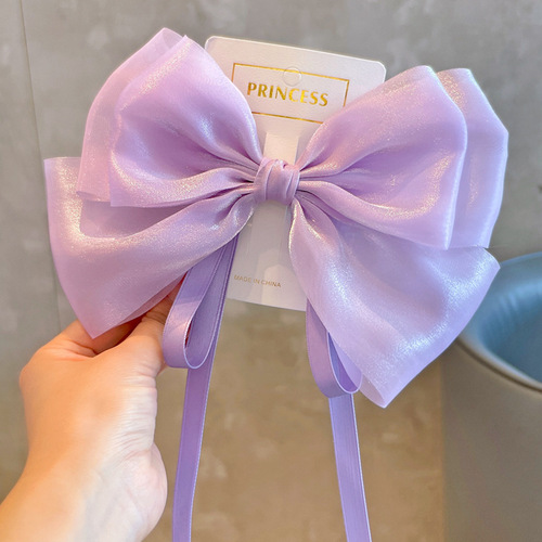 Extra-large ribbon, fairy butterfly bow hair clip for girls, floating ribbon hair clip, high-end children's hair accessory, hair decoration