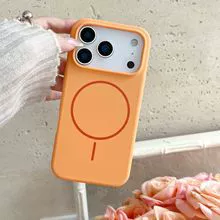 Силиконовый чехол (Apple) для iPhone 17 и совместимых, жидкий силикон, магнитное кольцо, защита от падений