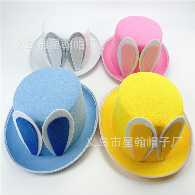 Estrellas americanas y rayas cinta vintage alto sombrero mago etapa rendimiento Festival fieltro paño recto sombrero alto