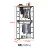 Double layer 100*40*200-light walnut black frame
