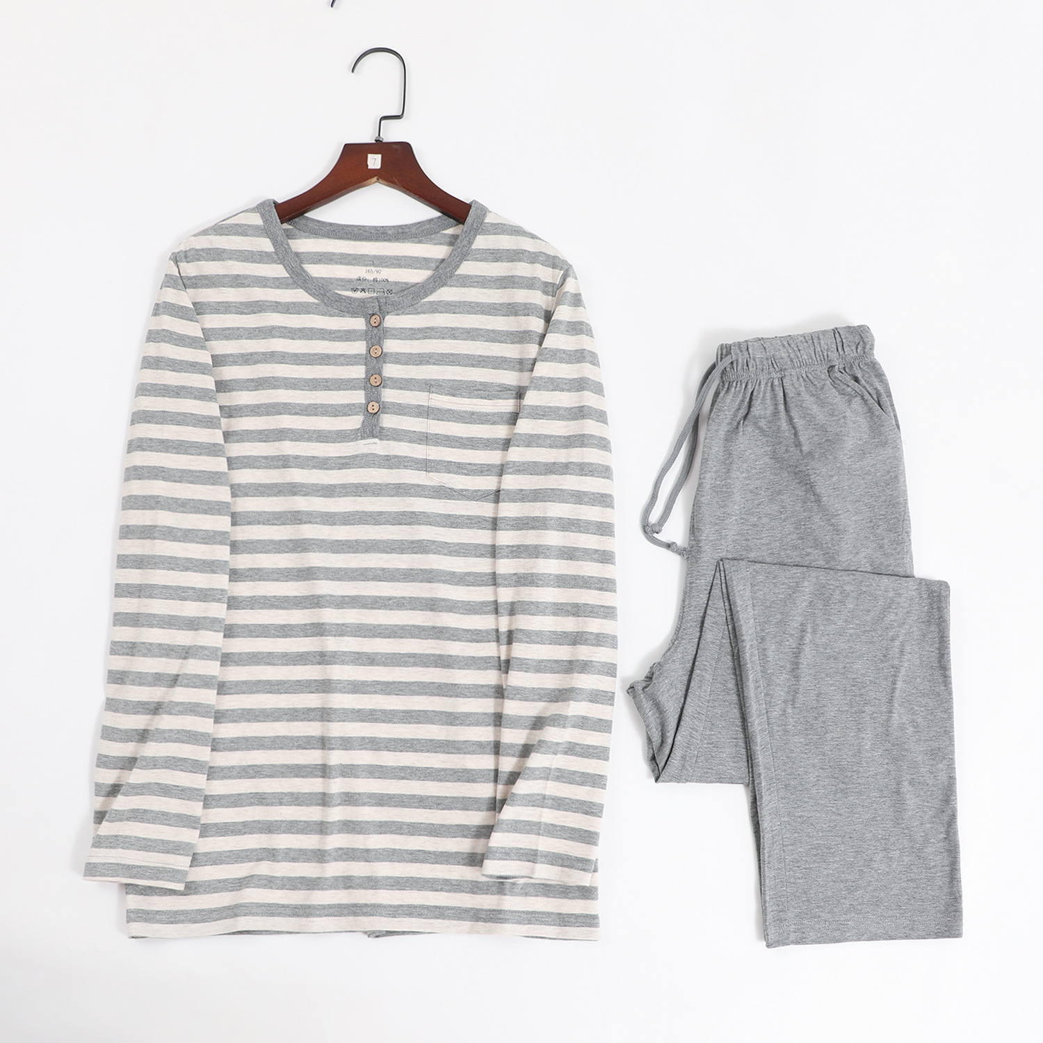 여성 와이드 스트라이프 그레이