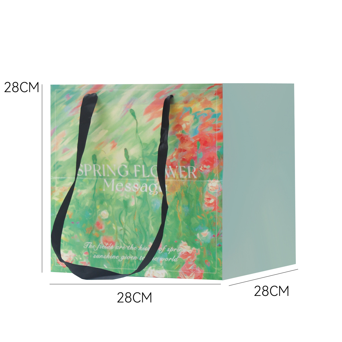 Nuevo estilo de pintura al óleo de siete colores cordier inglés bolsas de mano de flores rojas flores materiales de embalaje de flores portátiles