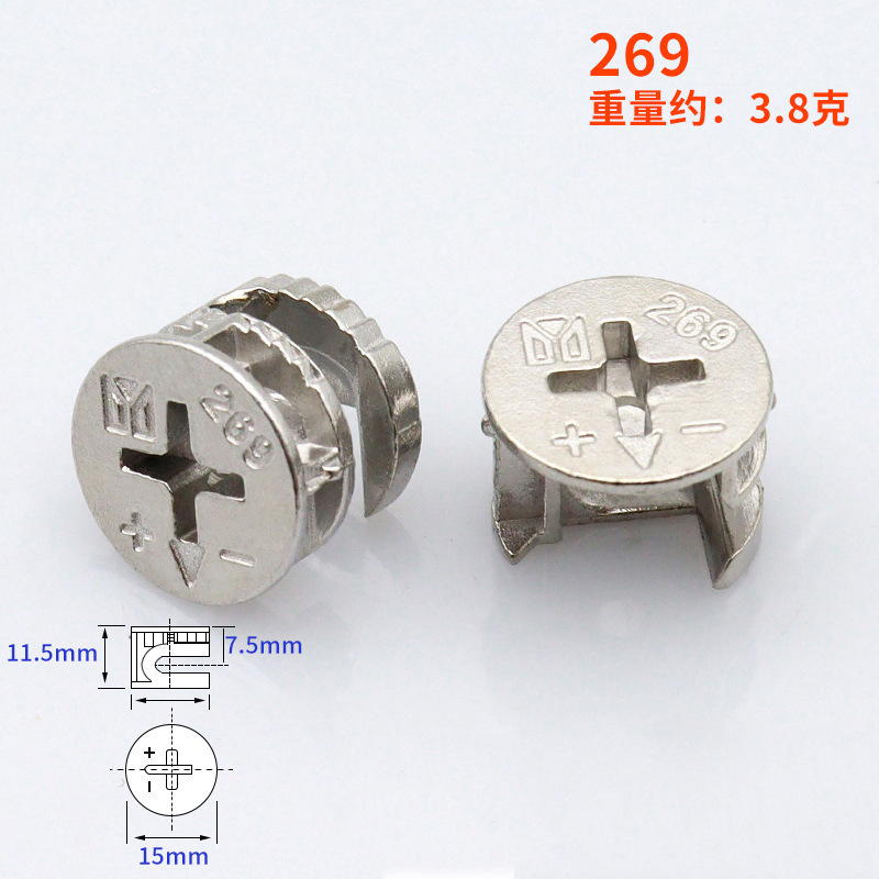 Jinrongda muebles 2 en 1 accesorios de gabinete sujetadores excéntricos sólidos conectores 3 en 1 accesorios de hardware