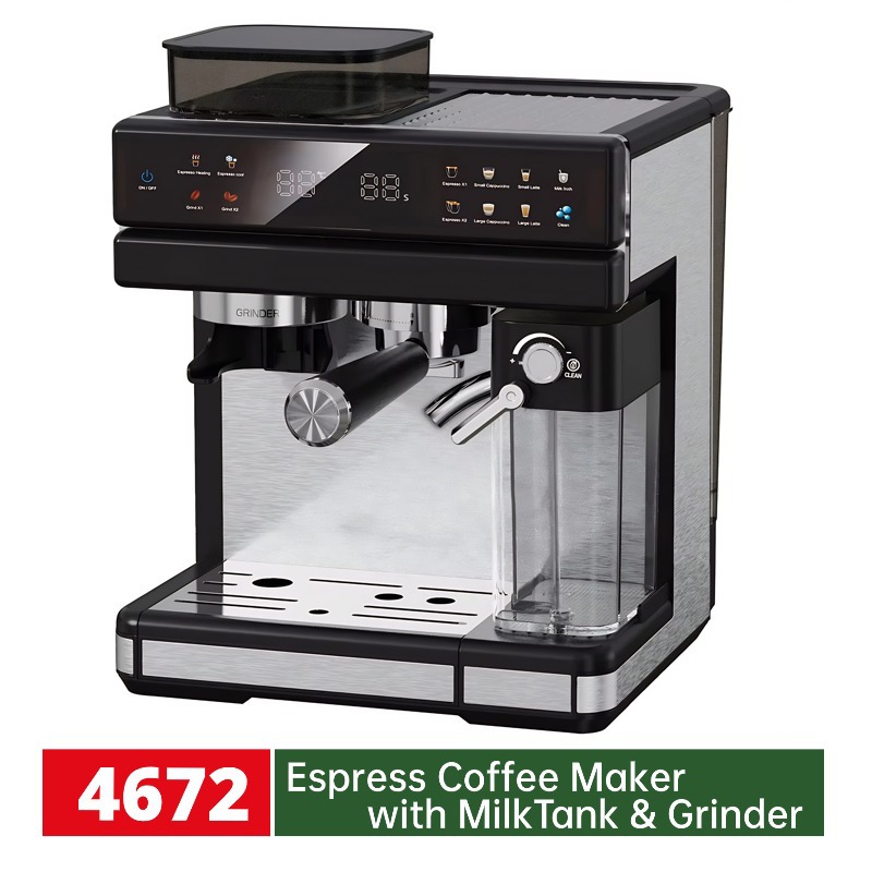 Foreign Trade Cross-Border Home Office Special Espresso Machine with Grinder and Grinder All-In-One Espresso Machine