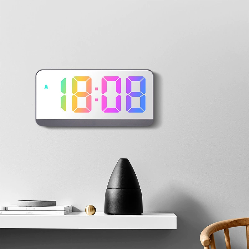 Электронные часы INS 0725 — LED крупные цифры, смена цвета RGB, большой экран будильник