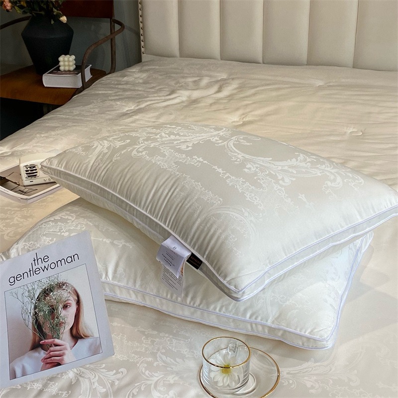 2024 Classy 60 Wooden Jacquard Soy Protein Antibacterial and Anti-mite Fiber Pillow Core Single Pillow Home Textile Home