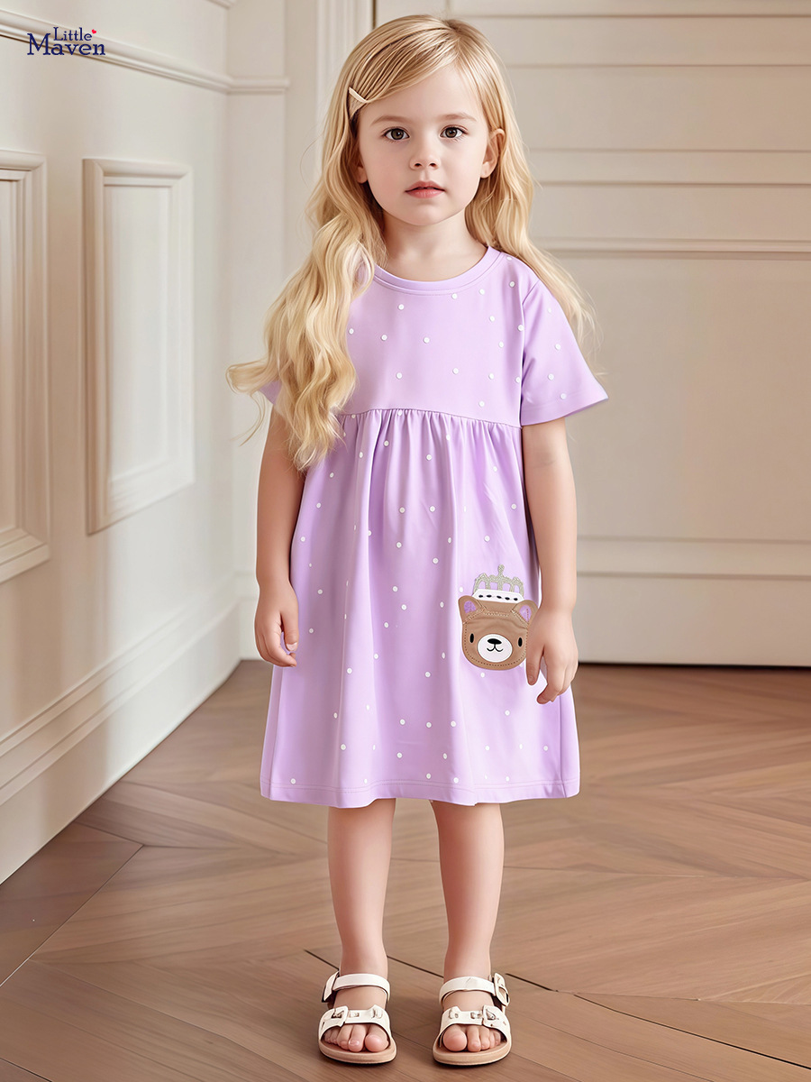 Girls Purple Animal Print Dress for Hot Summer Pakistan