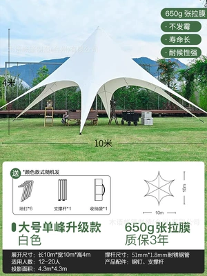 Peaks Three Peaks Yunding Tianmu — Avtomobil yan çətirləri - large-single-peak-upgraded-tension-membrane-1010-4m-8-50-people