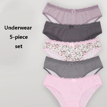 跨境外贸女士纯棉中腰三角女内裤运动加大加肥欧美多码组合内裤