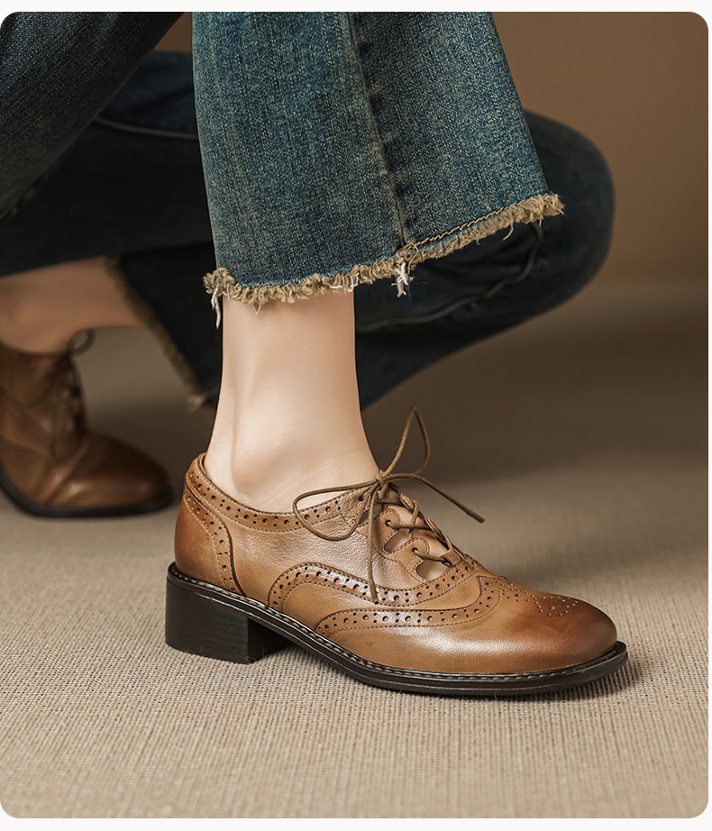 green dress and brown boots Museum Brown Cap Toe Oxford Dress Shoe 6 UK / 7 US main image 1