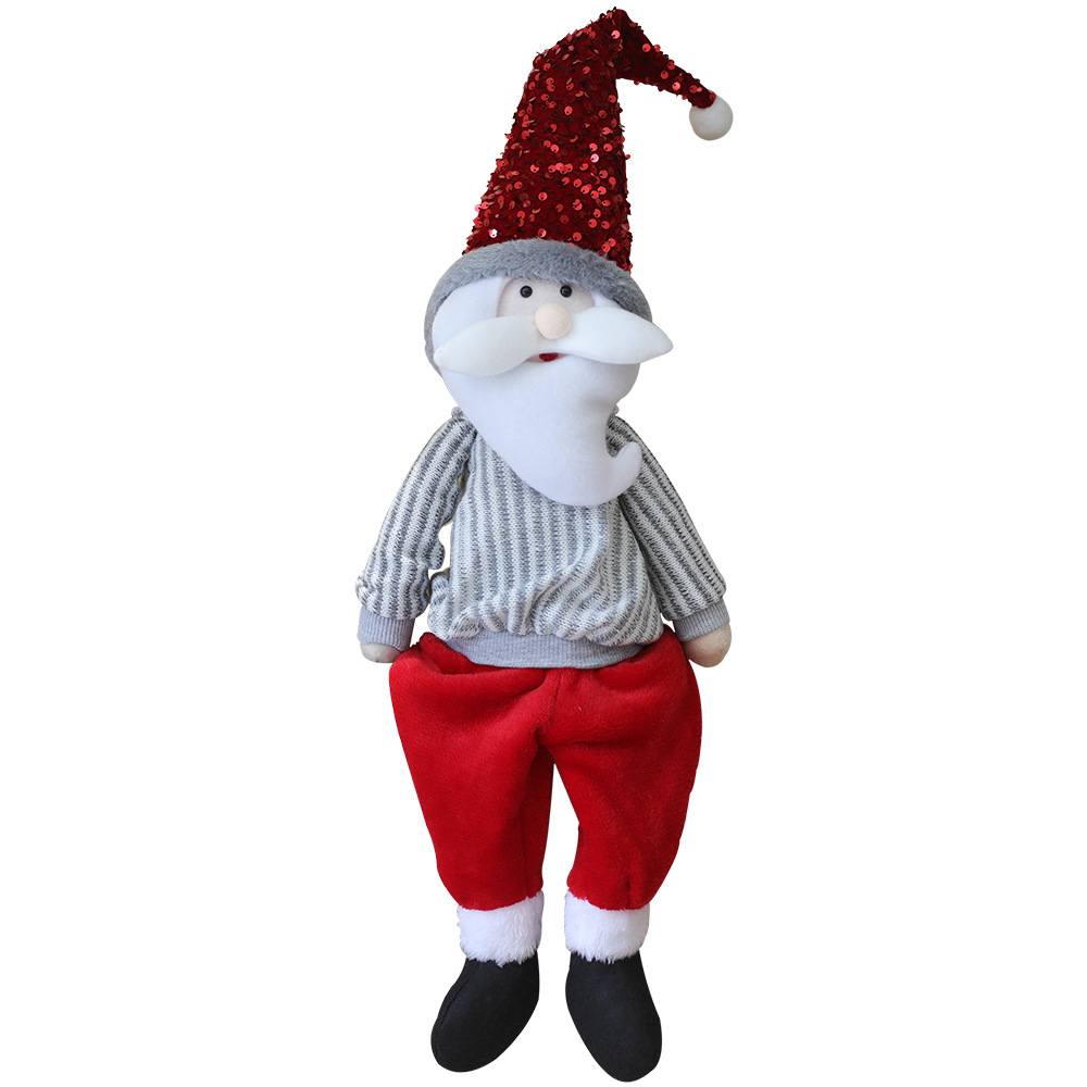 Transfronterizo luminoso Rudolf adornos de Navidad estilo europeo simple muñeca de tela Santa Claus/muñeco de nieve