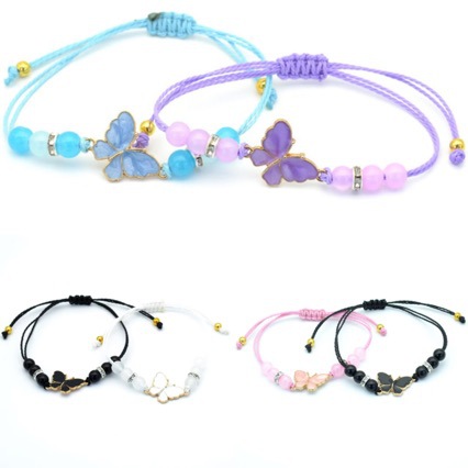 Pulsera Tejida de Mariposa en Aleación de Zinc para Parejas image 4