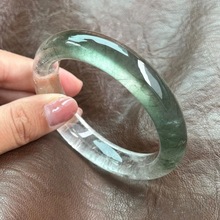 缅甸玻璃种处理翡翠手镯女士高冰蓝水飘花玉镯正圈贵妃镯送礼