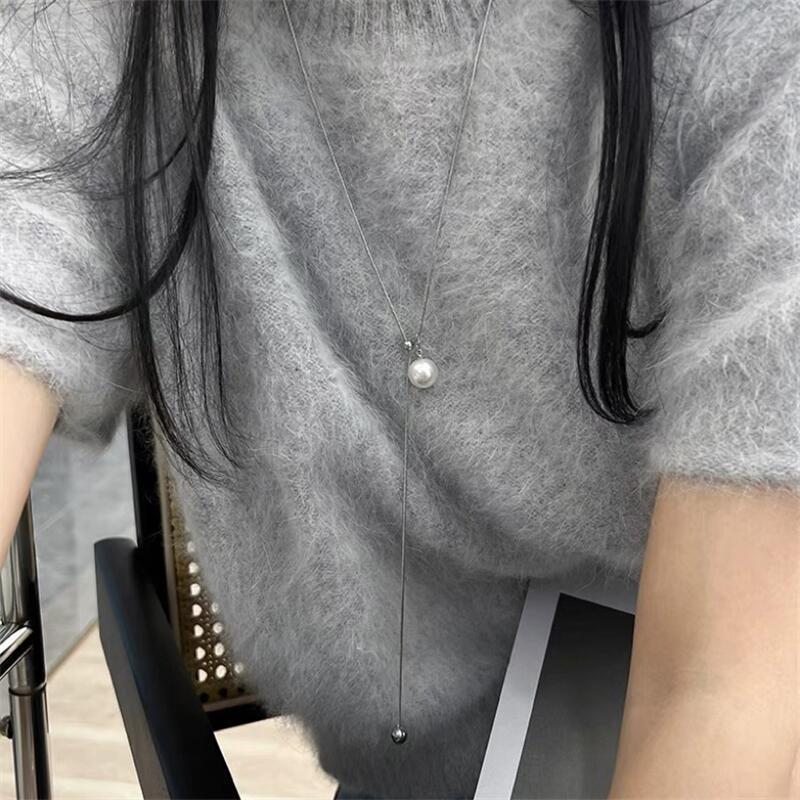 Small design long elegant universal sweater pearl
