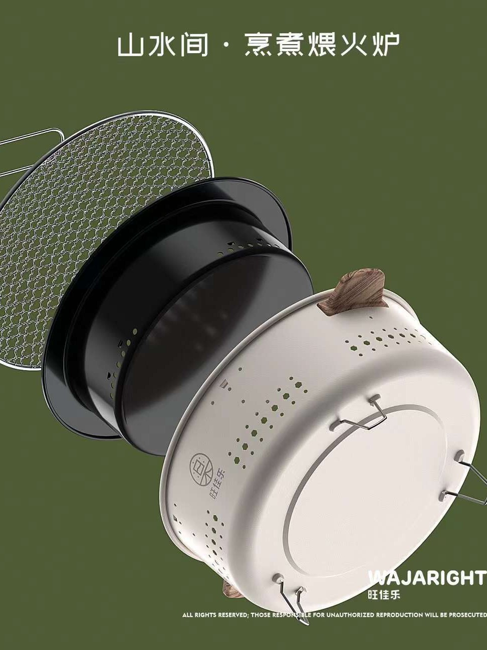 Campamento en el patio, cena familiar, estufa a la parrilla, brasero a la parrilla al estilo coreano, estufa de calefacción portátil al aire libre, estufa casera, té