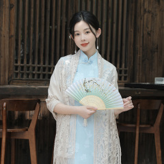 チャイナドレスのショールのスカーフを合わせて、夏の文芸カーディガンの新作春夏の薄いタイプの日焼け止めの長いタイプのスカーフを透かしています。