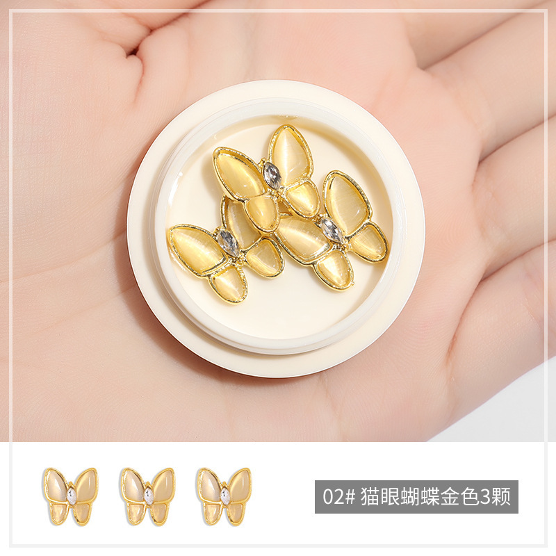 Online popular hielo transparente Aurora mariposa joyería cristal blanco piedra tridimensional uñas diamante Super Flash rhinestone uñas joyería