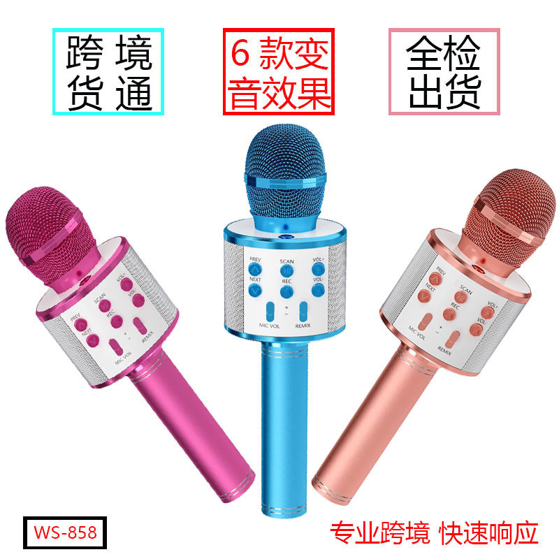 クロスボーダー貨物通WS-858マイク一体オーディオ携帯電話歌神器無線bluetoothマイク通用クロスボーダー|undefined
