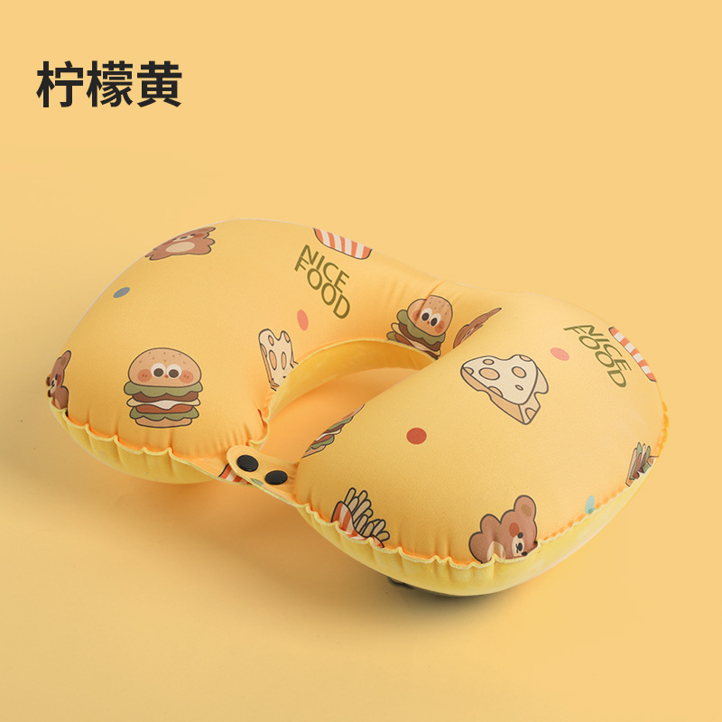 植毛空気入れu型枕自動tpu押圧旅行枕牛乳糸エア枕旅行三宝代発|undefined