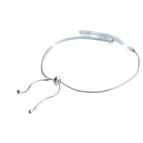 Adjustable ball bead tassel anklet drop shipping Cross-border ins simple snake bone anklet slim ankle jewelry for women