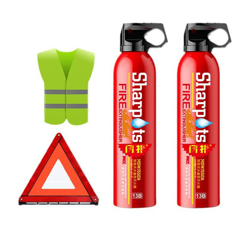Car fire extinguisher water-based private car annual car inspection three-piece set car inspection reflective tripod warning sign