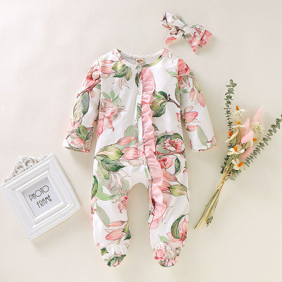 Baby coveralls ins Long sleeve Children's clothing child Home Furnishings Climbing clothes children Sweet pajamas baby clothes