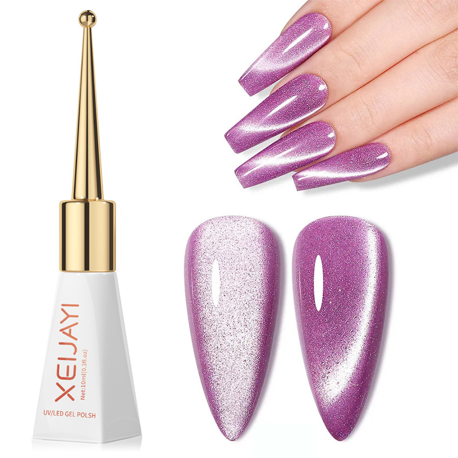 Purple sweet potato porcelain white cat eye Nail Polish glue 2023 new popular color grape Crystal cat eye nail polish phototherapy glue