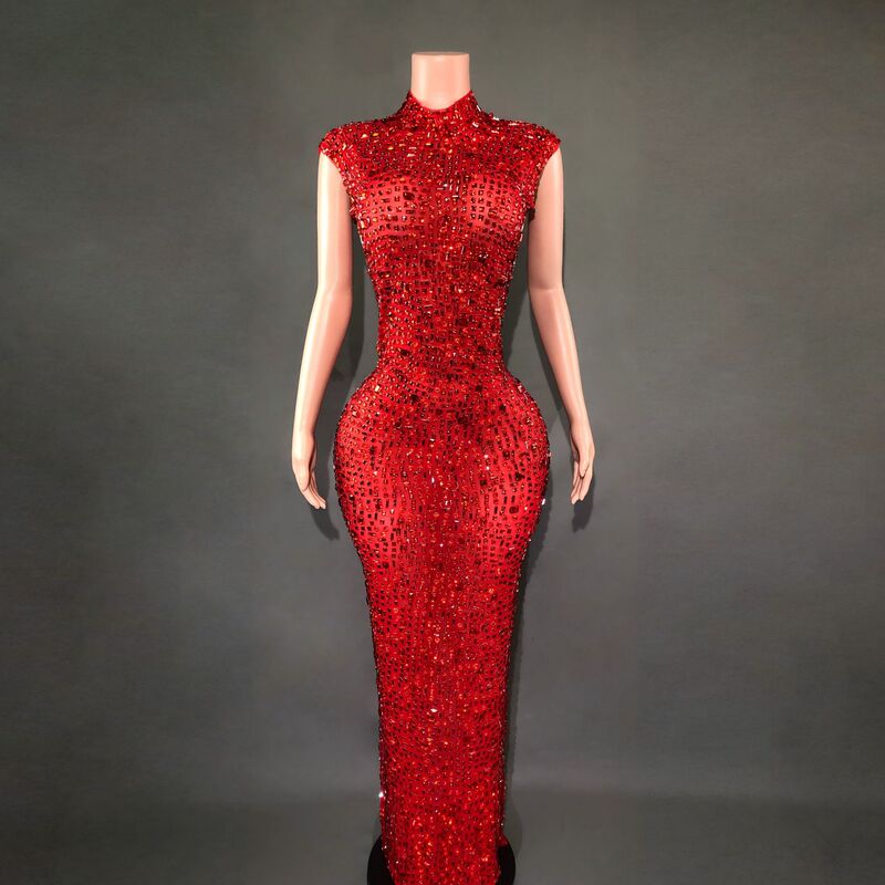 Summer New Evening Dress Women's Long Nail Drill Slim Look Prom Party Bride Wedding Dress dress