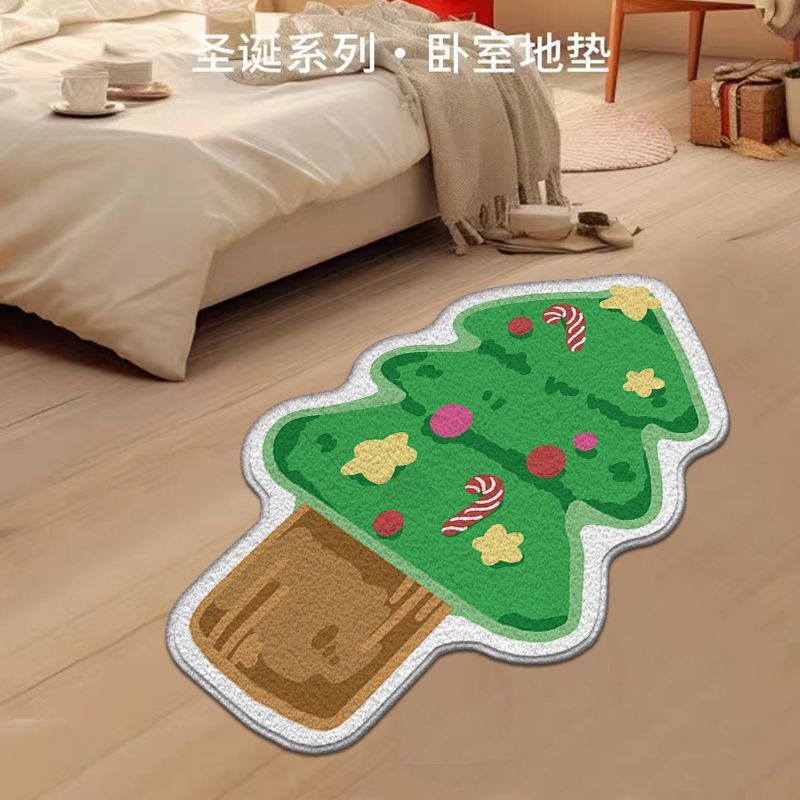跨境热销圣诞节系列装饰加厚地垫卧室客厅床边毯耐脏防蹭现货批发|undefined